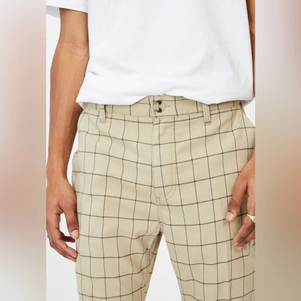 NWT - Cotton On Oxford Trousers in Beige Window - Size 28